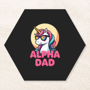Funny Unicorn Dad Laufey Men Father's Day Christma Paper Coaster