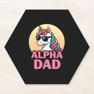 Funny Unicorn Dad Laufey Men Father's Day Christma Paper Coaster