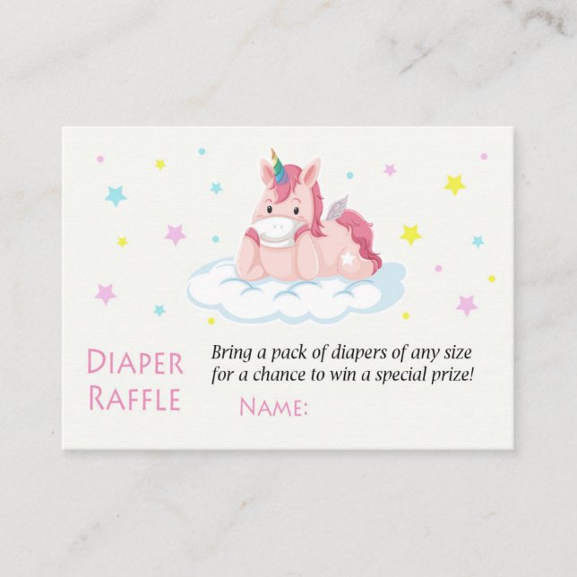 Funny Unicorn Diaper Raffle Tickets (Front)