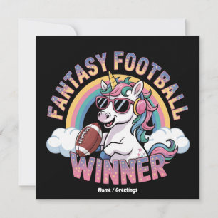 Funny Unicorn Fantasy Football Winner 2025 Style Invitation