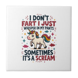 Funny Unicorn Fart Quote Vintage Rainbow Unicorn T Ceramic Tile