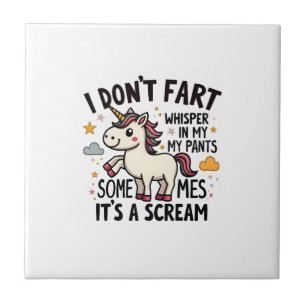 Funny Unicorn Fart Quote Vintage Rainbow Unicorn T Ceramic Tile