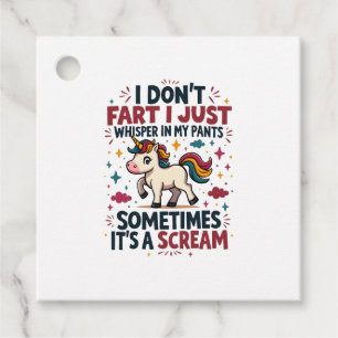 Funny Unicorn Fart Quote Vintage Rainbow Unicorn T Favour Tags
