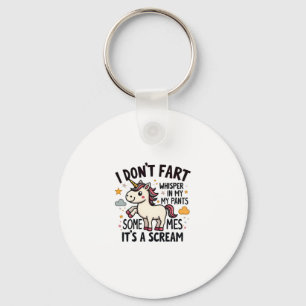 Funny Unicorn Fart Quote Vintage Rainbow Unicorn T Key Ring