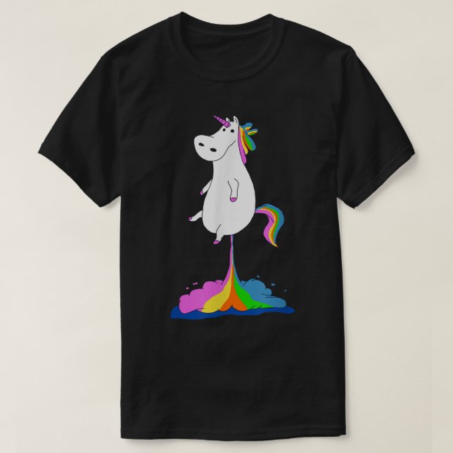 Funny Unicorn Farting Rainbow - Magical Fart Unico T-Shirt (Design Front)