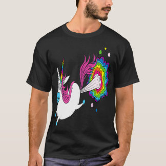 Funny Unicorn Farting Rainbow  T-Shirt