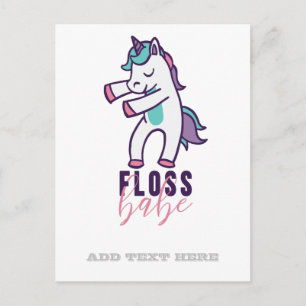 Funny Unicorn Floss Babe Cool Dancing Postcard