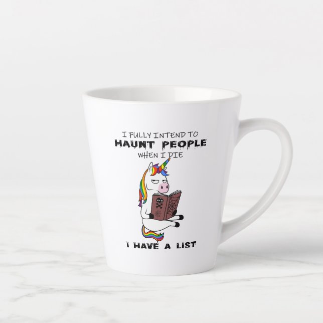 FUNNY UNICORN GIFT,  Rainbow Unicorn, Cute Unicorn Latte Mug (Right)