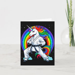 Funny Unicorn Karate Girl I Taekwondo Martial Arts Card