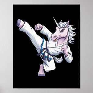 Funny Unicorn Karate Girl I Taekwondo Martial Arts Poster