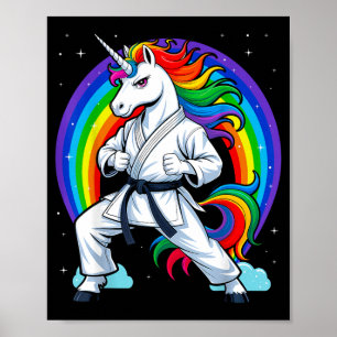 Funny Unicorn Karate Girl I Taekwondo Martial Arts Poster