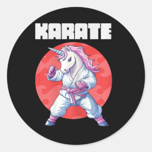 Funny Unicorn Karate Kid - Women Martial Arts Figh Classic Round Sticker