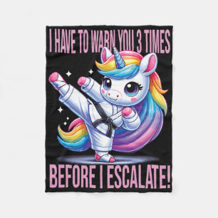 Funny Unicorn Martial Arts Karate For Girls  Fleece Blanket