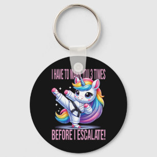 Funny Unicorn Martial Arts Karate For Girls  Key Ring
