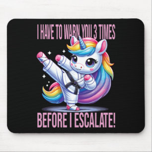 Funny Unicorn Martial Arts Karate For Girls Mouse Pad