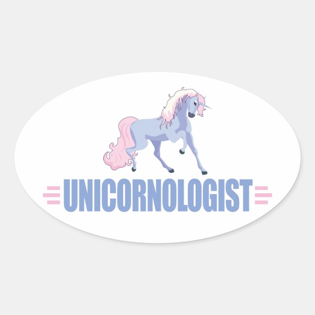 Funny Unicorn Oval Sticker (Front)