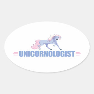 Funny Unicorn Oval Sticker