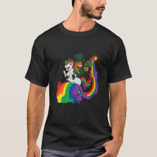 Funny Unicorn Patricks Day Girls Kids Men Leprecha T-Shirt