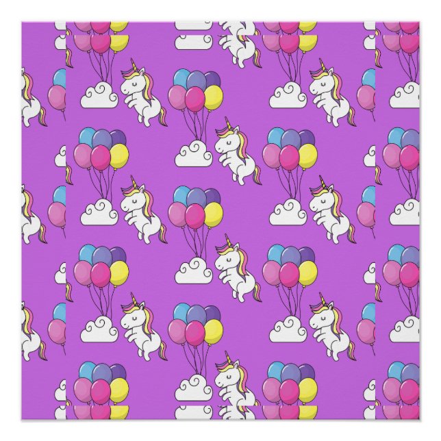 Funny Unicorn Pattern Magic Horse    Poster (Front)