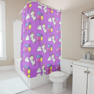 Funny Unicorn Pattern Magic Horse    Shower Curtain