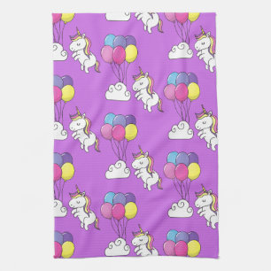 Funny Unicorn Pattern Magic Horse Tea Towel
