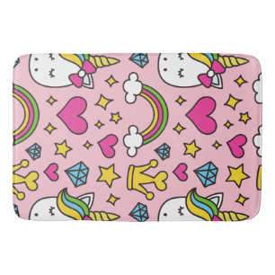 Funny Unicorn Pattern Pink Magic Horse Cute      Bath Mat