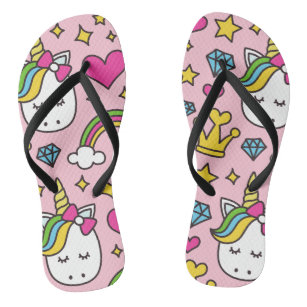 Funny Unicorn Pattern Pink Magic Horse Cute   Thongs