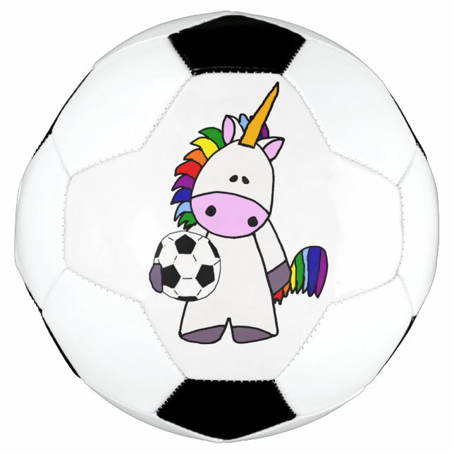 Funny Unicorn Playing Soccer Ball (Front)