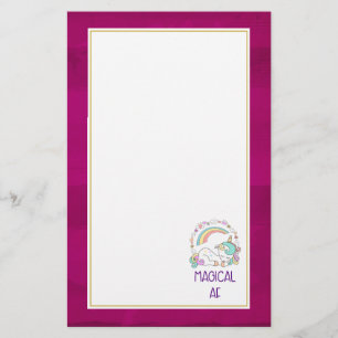 Funny Unicorn Saying Magical AF Stationery