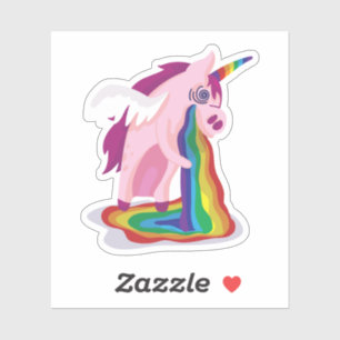 Funny Unicorn Vomiting Rainbow Sick Shaped Cool