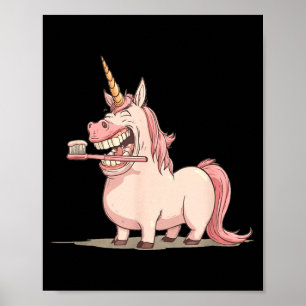 Funny Unicorn with Toothbrush Costume for Boys and Poster