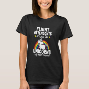 Funny Unicorns Flight Attendant Aviation Pilot wom T-Shirt