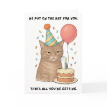 Funny Unimpressed Cat Birthday Card