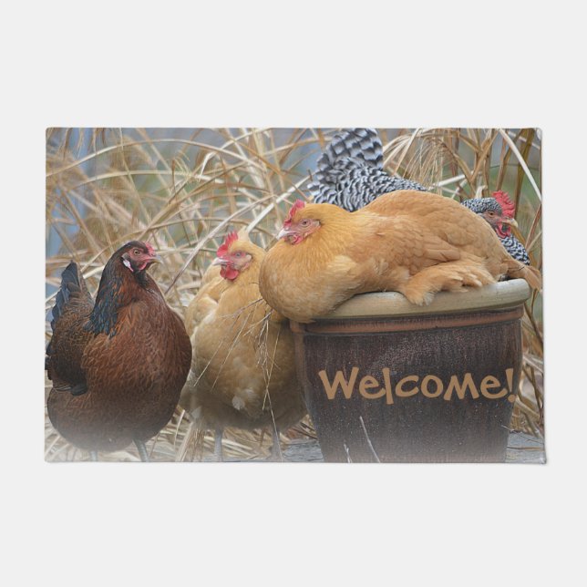 Funny Unique Chicken Doormat (Front)
