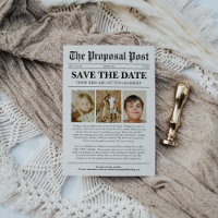 Funny Unique Kids Wedding Newspaper Save the Date