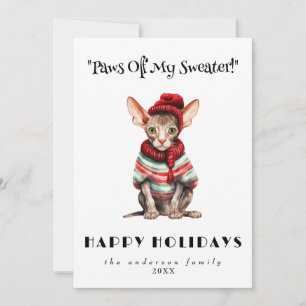 Funny Unique Ugly Sweater Humour Pet Cat Christmas Holiday Card