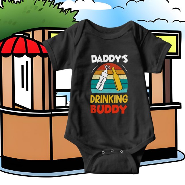 funny unisex Daddy's drinking buddy Baby Bodysuit (Creator Uploaded)
