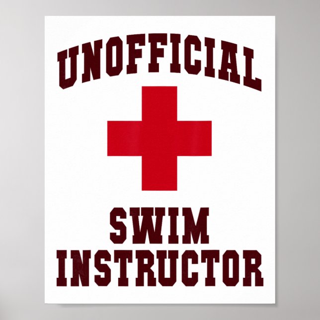 Funny Unofficial Swim Instructor Pool Camp Swim Tr Poster (Front)