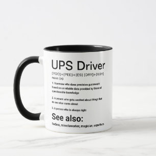 Funny UPS Driver Definition Mug Mail Carrier Humou