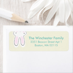 Funny upside down Easter bunny teal cream cute Return Address Label
