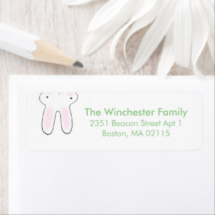 Funny upside down Easter bunny white sage cute Return Address Label