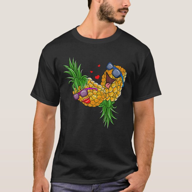 Funny Upside Down Pineapple Swinger For Women And T-Shirt (Front)