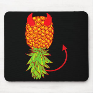 Funny upside down pineapple swinger fruit lover mouse pad