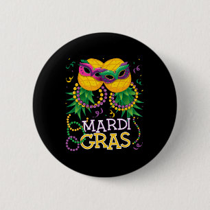 Funny Upside Down Pineapple Swinger Mardi Gras Bea 6 Cm Round Badge
