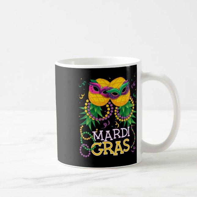 Funny Upside Down Pineapple Swinger Mardi Gras Bea Coffee Mug (Right)