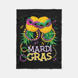 Funny Upside Down Pineapple Swinger Mardi Gras Bea Fleece Blanket