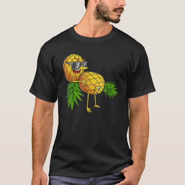 Funny Upside Down Pineapple Swinger T-Shirt (Front)