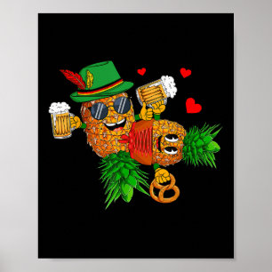Funny Upside Down Pineapples Couple Swingers Men Poster