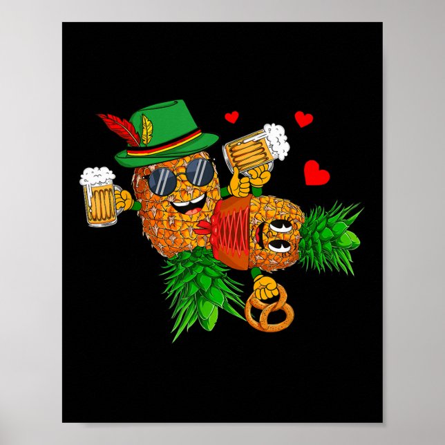 Funny Upside Down Pineapples Couple Swingers Men  Poster (Front)