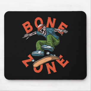 Funny Urn Skeleton Bone Zone Skateboarder Grunge T Mouse Pad